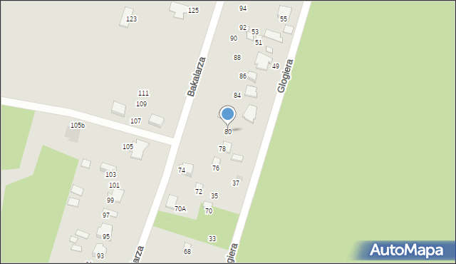 Radom, Bakalarza Edmunda, 80, mapa Radomia