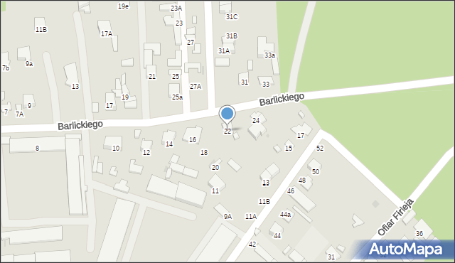 Radom, Barlickiego Norberta, 22, mapa Radomia