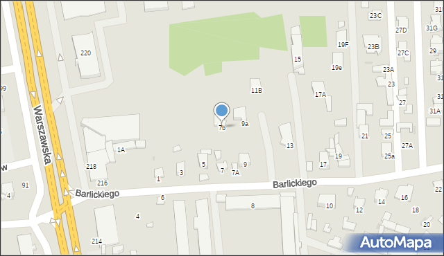 Radom, Barlickiego Norberta, 7b, mapa Radomia