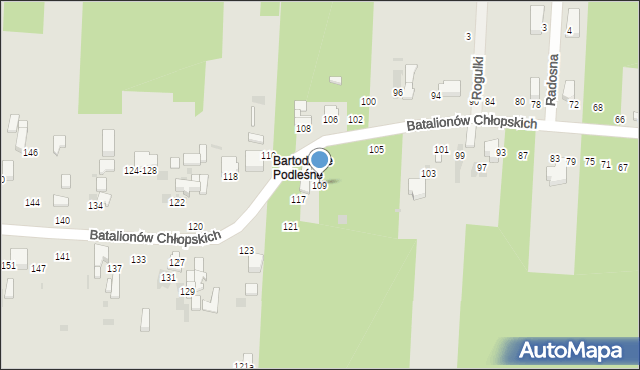 Radomsko, Batalionów Chłopskich, 109, mapa Radomsko