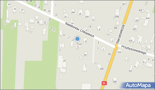 Radomsko, Batalionów Chłopskich, 11/15, mapa Radomsko