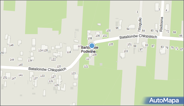 Radomsko, Batalionów Chłopskich, 111, mapa Radomsko