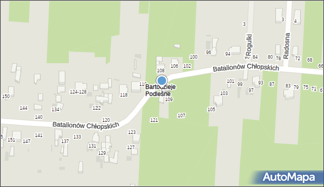 Radomsko, Batalionów Chłopskich, 113, mapa Radomsko