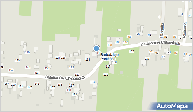 Radomsko, Batalionów Chłopskich, 114, mapa Radomsko