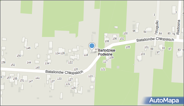 Radomsko, Batalionów Chłopskich, 116, mapa Radomsko