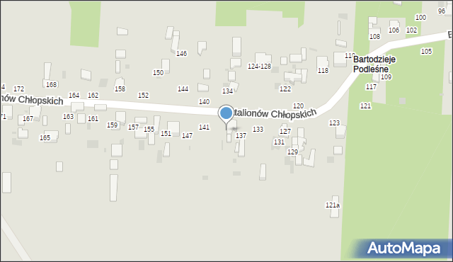 Radomsko, Batalionów Chłopskich, 139, mapa Radomsko