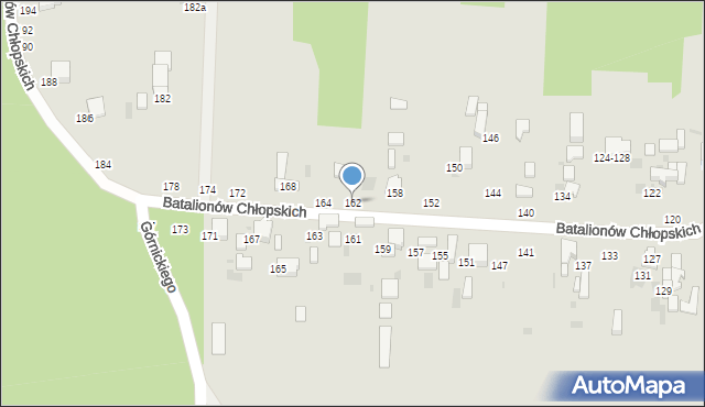 Radomsko, Batalionów Chłopskich, 162, mapa Radomsko