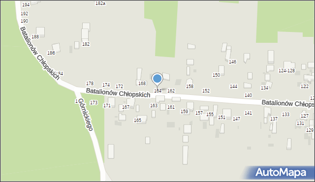Radomsko, Batalionów Chłopskich, 164, mapa Radomsko