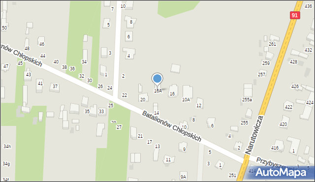 Radomsko, Batalionów Chłopskich, 16A, mapa Radomsko