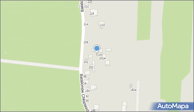 Radomsko, Batalionów Chłopskich, 204, mapa Radomsko