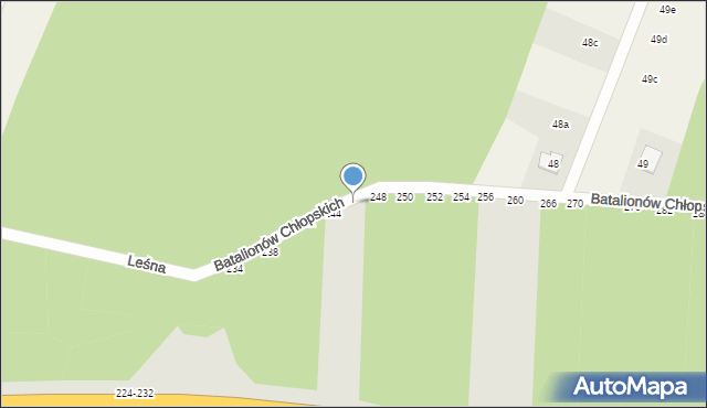 Radomsko, Batalionów Chłopskich, 246, mapa Radomsko