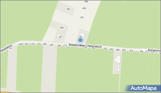 Radomsko, Batalionów Chłopskich, 280, mapa Radomsko