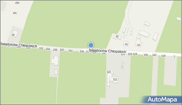 Radomsko, Batalionów Chłopskich, 312, mapa Radomsko