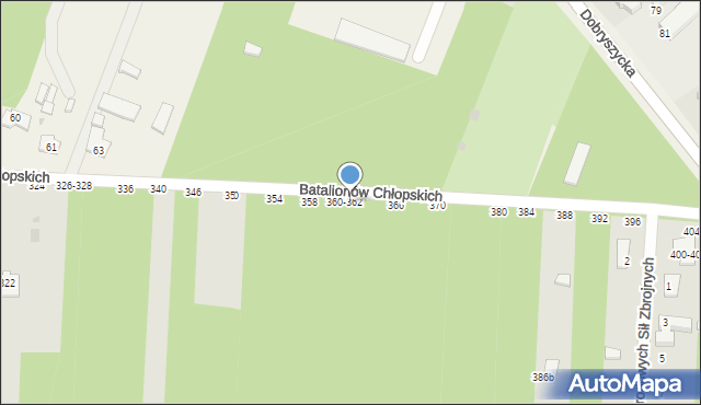 Radomsko, Batalionów Chłopskich, 362, mapa Radomsko