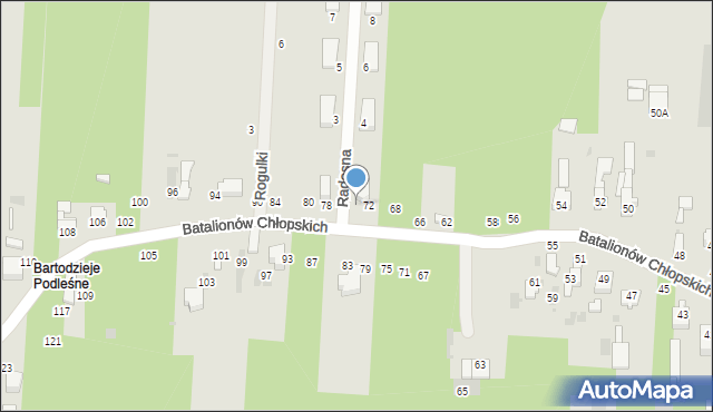 Radomsko, Batalionów Chłopskich, 74, mapa Radomsko