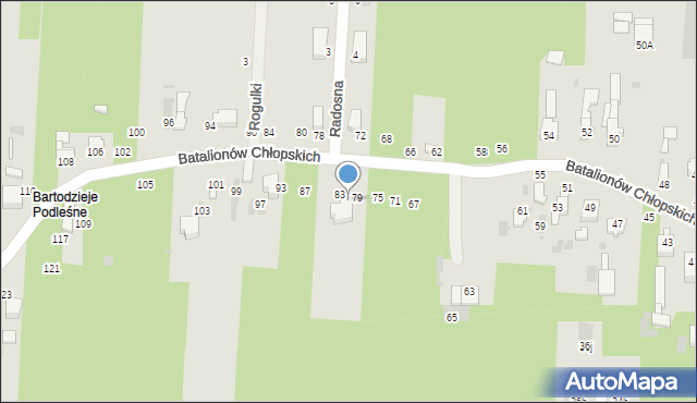 Radomsko, Batalionów Chłopskich, 81-85, mapa Radomsko