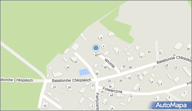 Radzymin, Batalionów Chłopskich, 40, mapa Radzymin
