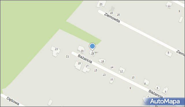 Radzymin, Bażancia, 18, mapa Radzymin