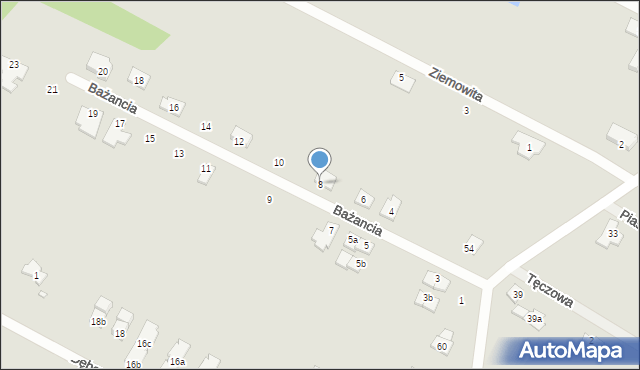 Radzymin, Bażancia, 8, mapa Radzymin