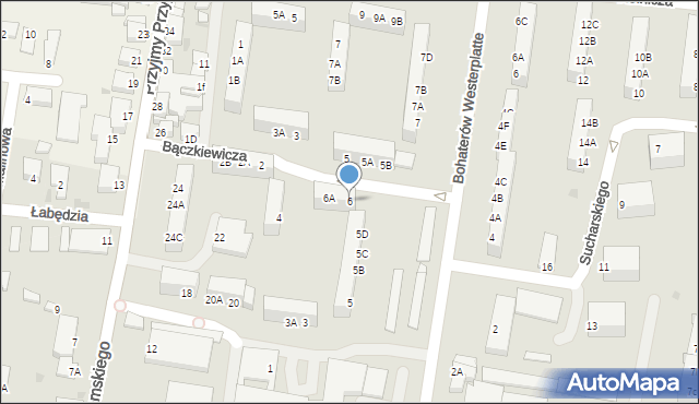 Rawicz, Bączkiewicza Feliksa, 6, mapa Rawicz