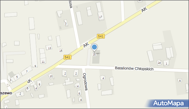 Rościszewo, Batalionów Chłopskich, 1c, mapa Rościszewo