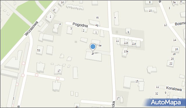 Rowy, Bałtycka, 4f, mapa Rowy