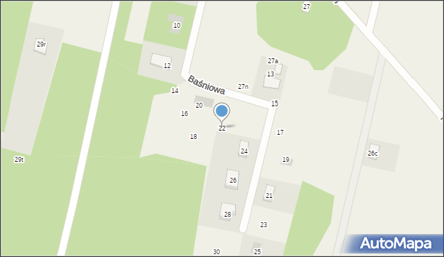 Ruda-Bugaj, Baśniowa, 22, mapa Ruda-Bugaj