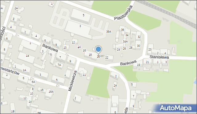 Ruda Śląska, Bankowa, 20, mapa Rudy Śląskiej
