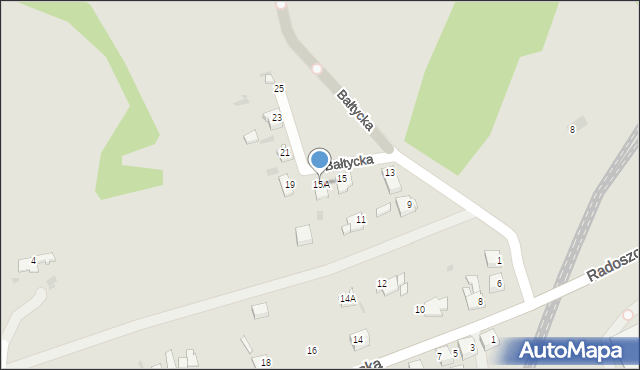 Ruda Śląska, Bałtycka, 15A, mapa Rudy Śląskiej