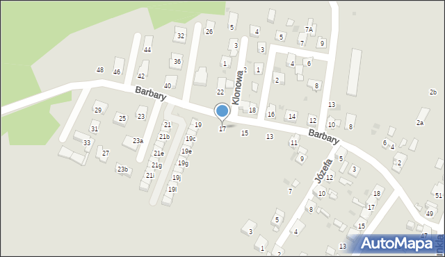 Ruda Śląska, Barbary, 17, mapa Rudy Śląskiej