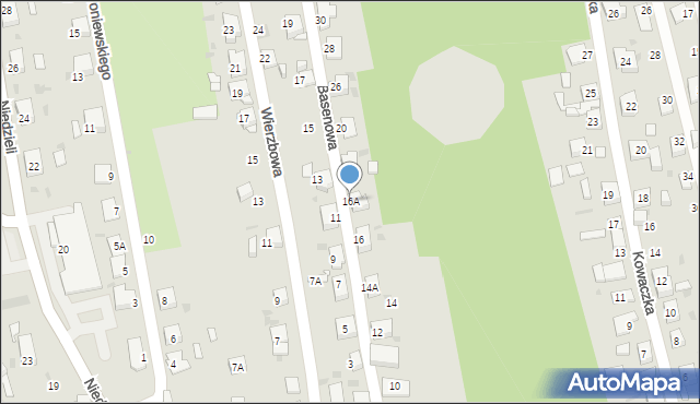 Ruda Śląska, Basenowa, 16A, mapa Rudy Śląskiej