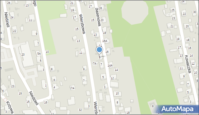 Ruda Śląska, Basenowa, 9, mapa Rudy Śląskiej