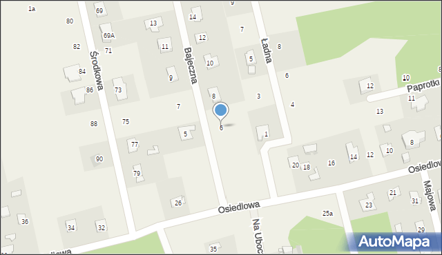 Rusiec, Bajeczna, 6, mapa Rusiec