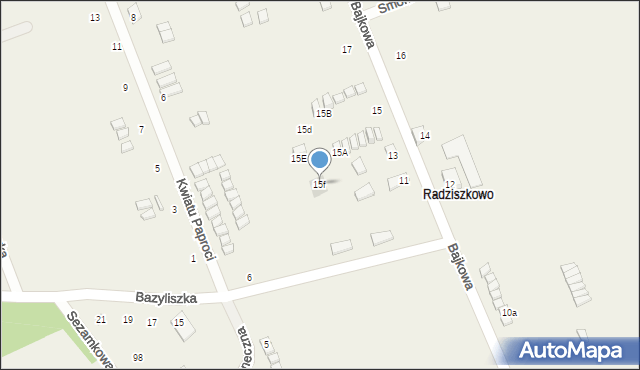 Rusinowo, Bajkowa, 15f, mapa Rusinowo