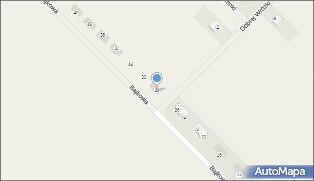 Rybienko Nowe, Bajkowa, 28, mapa Rybienko Nowe