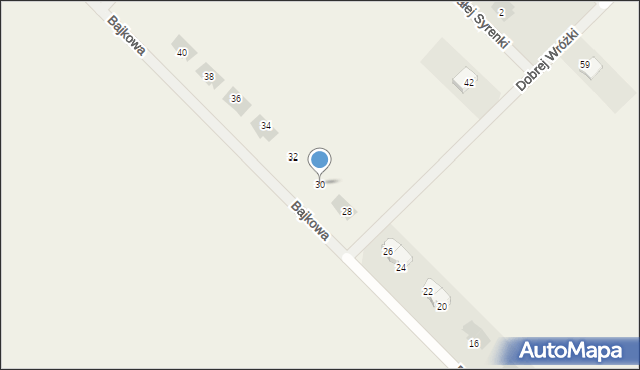 Rybienko Nowe, Bajkowa, 30, mapa Rybienko Nowe