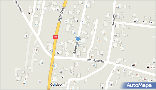 Rybnik, Bartników, 2, mapa Rybnika