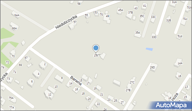 Rybnik, Barwna, 15c, mapa Rybnika