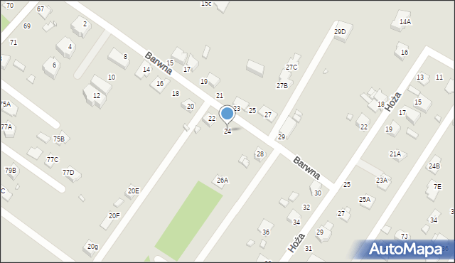 Rybnik, Barwna, 24, mapa Rybnika