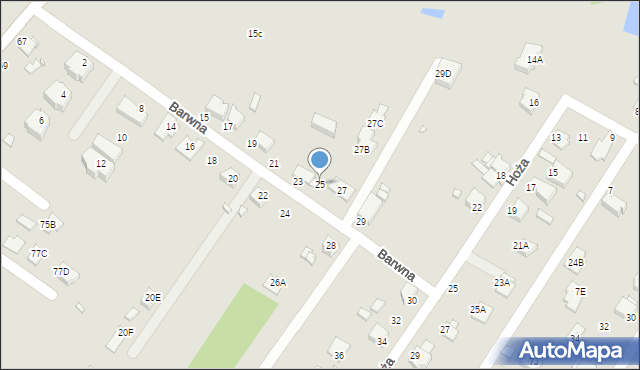 Rybnik, Barwna, 25, mapa Rybnika
