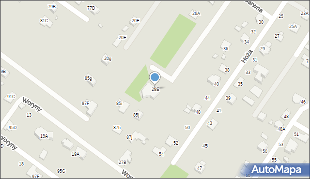 Rybnik, Barwna, 28E, mapa Rybnika