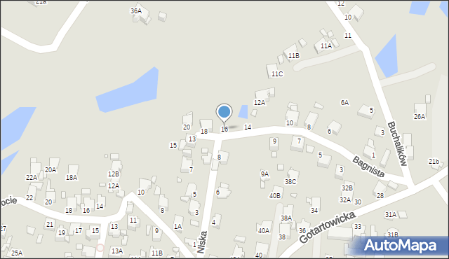 Rybnik, Bagnista, 16, mapa Rybnika