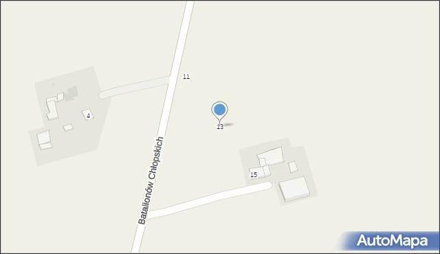 Rybno, Batalionów Chłopskich, 13, mapa Rybno