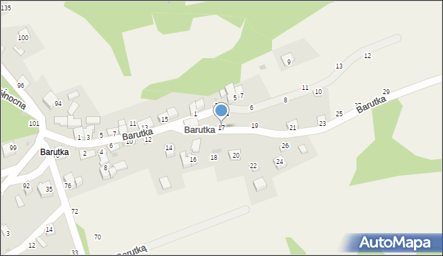 Rychwałdek, Barutka, 17, mapa Rychwałdek