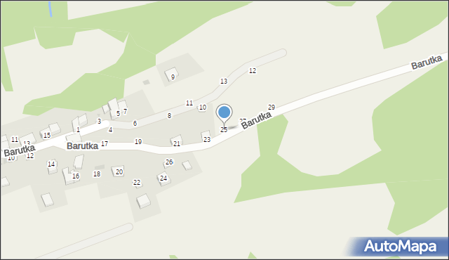 Rychwałdek, Barutka, 25, mapa Rychwałdek
