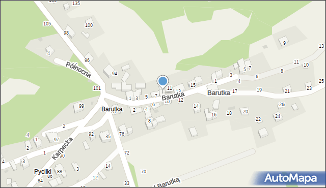 Rychwałdek, Barutka, 9, mapa Rychwałdek