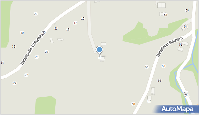 Ryglice, Batalionów Chłopskich, 13, mapa Ryglice
