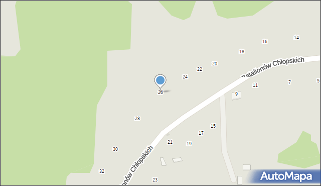 Ryglice, Batalionów Chłopskich, 26, mapa Ryglice