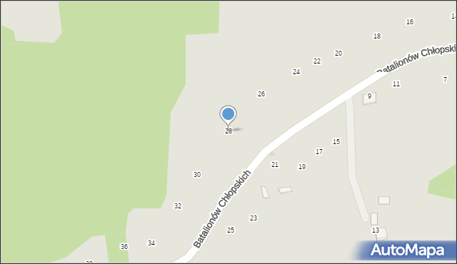 Ryglice, Batalionów Chłopskich, 28, mapa Ryglice