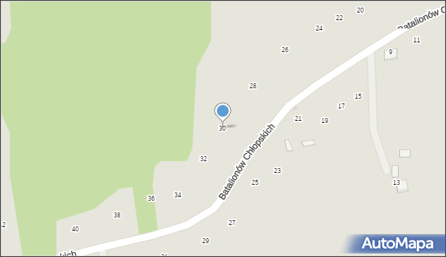 Ryglice, Batalionów Chłopskich, 30, mapa Ryglice